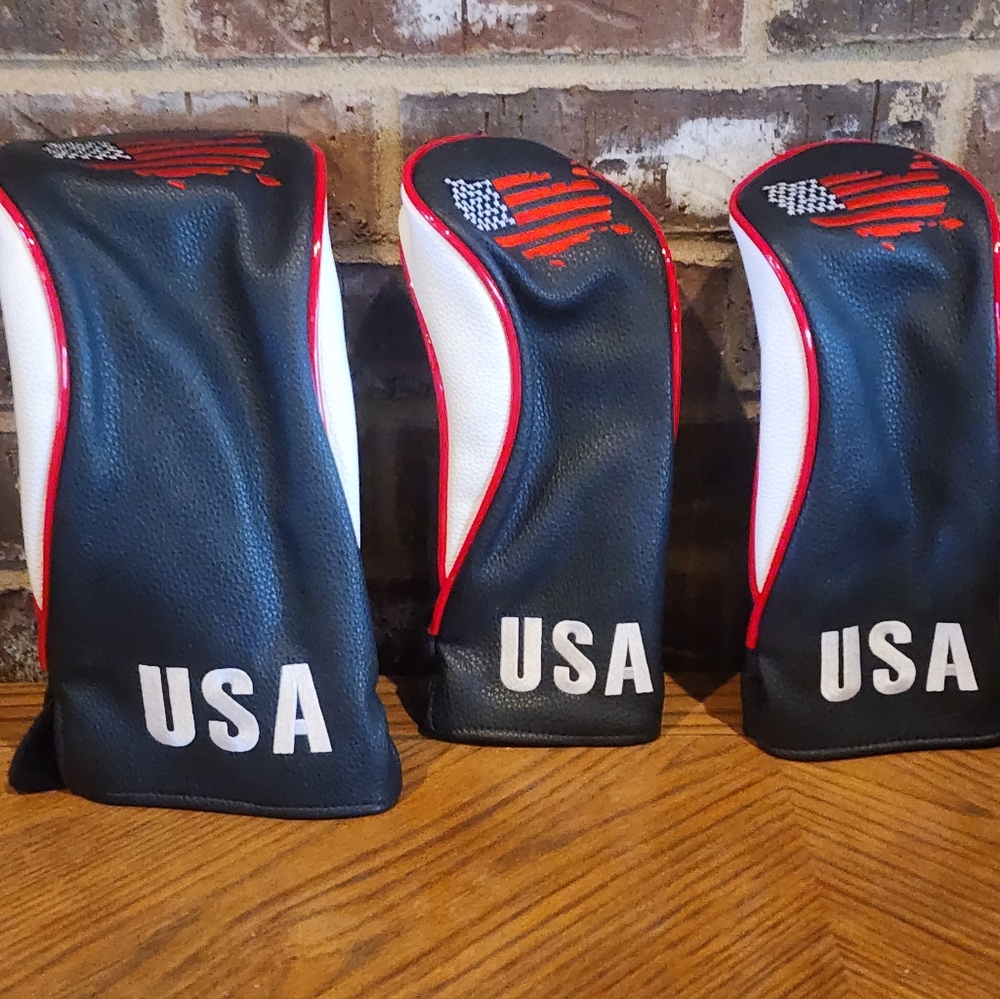 USA Themed Black and White Golf Club Covers